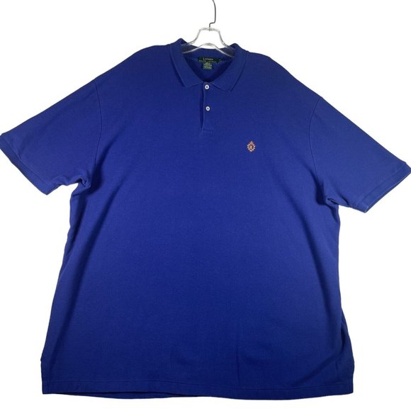 Lauren Ralph Lauren Mens Polo Shirt XXL Blue LRL Crown Embroidered Logo Soft - Picture 1 of 8